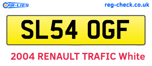 SL54OGF are the vehicle registration plates.