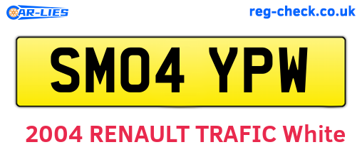 SM04YPW are the vehicle registration plates.