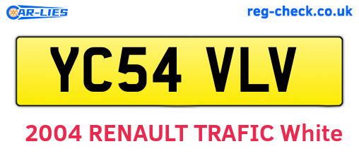 YC54VLV are the vehicle registration plates.
