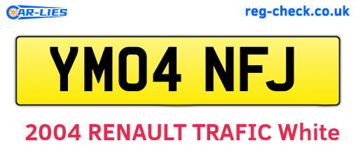 YM04NFJ are the vehicle registration plates.