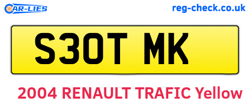 S30TMK are the vehicle registration plates.