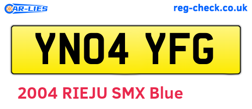 YN04YFG are the vehicle registration plates.