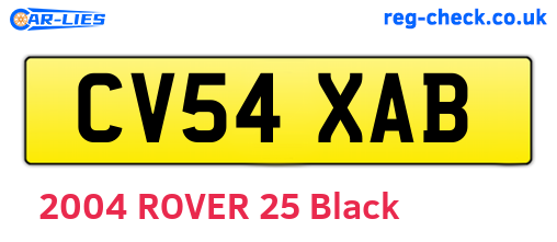 CV54XAB are the vehicle registration plates.