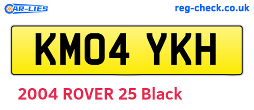 KM04YKH are the vehicle registration plates.
