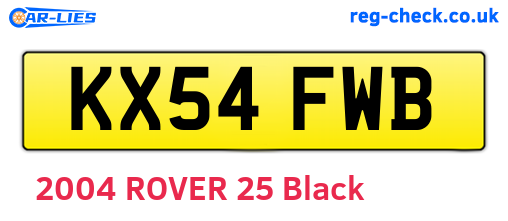 KX54FWB are the vehicle registration plates.