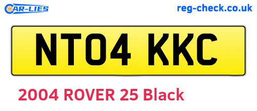 NT04KKC are the vehicle registration plates.