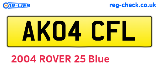AK04CFL are the vehicle registration plates.
