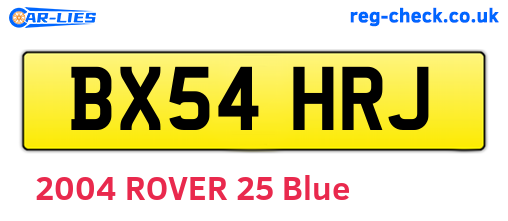 BX54HRJ are the vehicle registration plates.