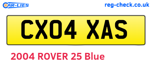 CX04XAS are the vehicle registration plates.