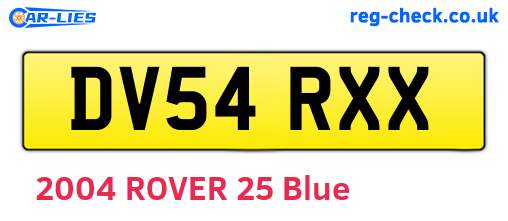 DV54RXX are the vehicle registration plates.