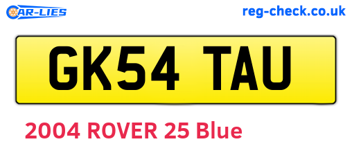 GK54TAU are the vehicle registration plates.