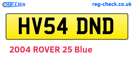 HV54DND are the vehicle registration plates.