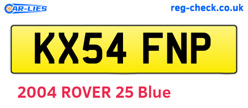 KX54FNP are the vehicle registration plates.