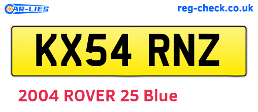 KX54RNZ are the vehicle registration plates.