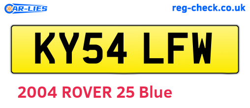 KY54LFW are the vehicle registration plates.