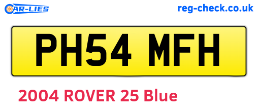 PH54MFH are the vehicle registration plates.