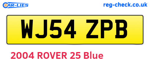 WJ54ZPB are the vehicle registration plates.