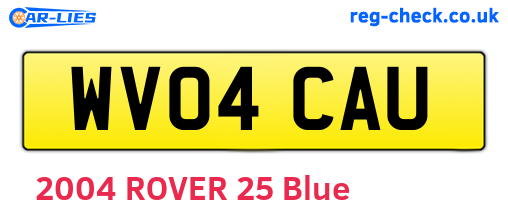 WV04CAU are the vehicle registration plates.