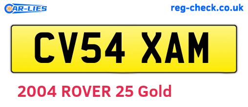 CV54XAM are the vehicle registration plates.