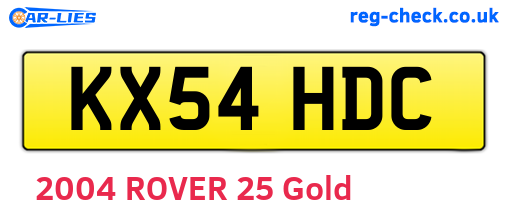 KX54HDC are the vehicle registration plates.