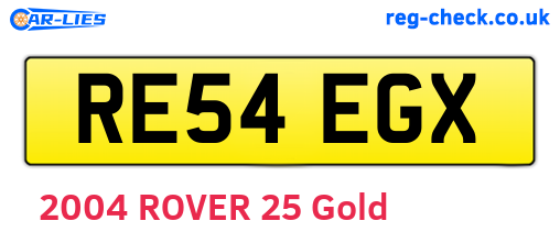 RE54EGX are the vehicle registration plates.