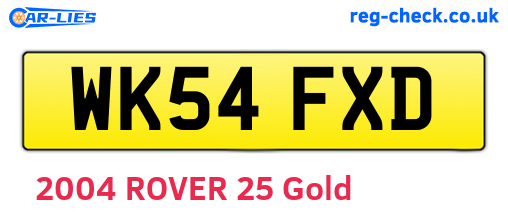 WK54FXD are the vehicle registration plates.