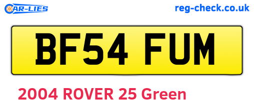 BF54FUM are the vehicle registration plates.