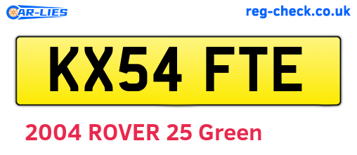 KX54FTE are the vehicle registration plates.