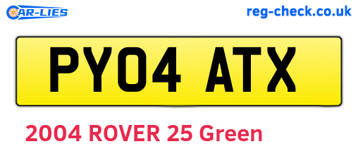 PY04ATX are the vehicle registration plates.