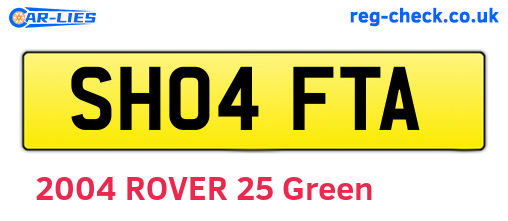 SH04FTA are the vehicle registration plates.