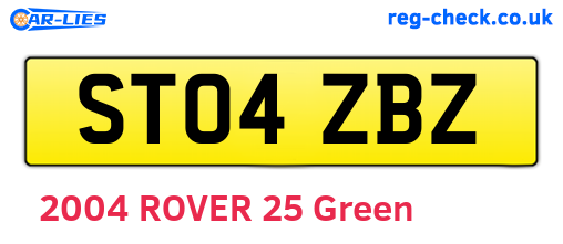 ST04ZBZ are the vehicle registration plates.