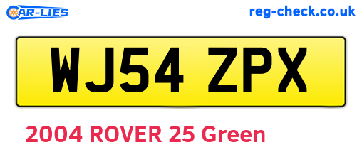 WJ54ZPX are the vehicle registration plates.