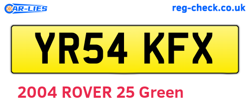 YR54KFX are the vehicle registration plates.