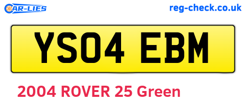 YS04EBM are the vehicle registration plates.