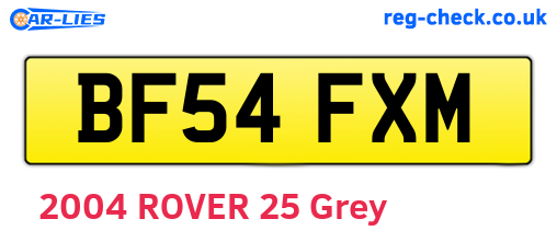 BF54FXM are the vehicle registration plates.