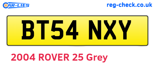 BT54NXY are the vehicle registration plates.