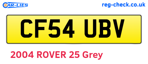 CF54UBV are the vehicle registration plates.