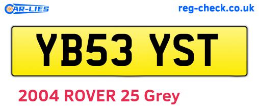 YB53YST are the vehicle registration plates.
