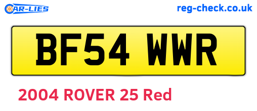 BF54WWR are the vehicle registration plates.