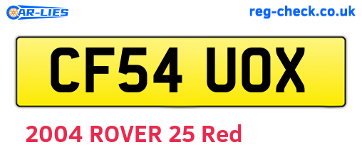 CF54UOX are the vehicle registration plates.