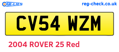 CV54WZM are the vehicle registration plates.