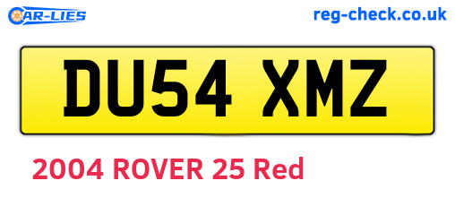 DU54XMZ are the vehicle registration plates.