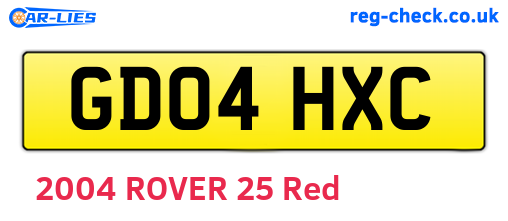 GD04HXC are the vehicle registration plates.