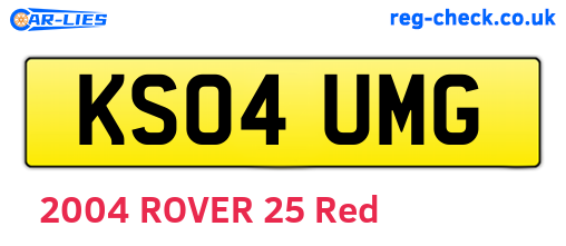 KS04UMG are the vehicle registration plates.