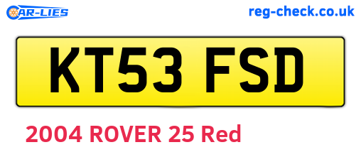 KT53FSD are the vehicle registration plates.