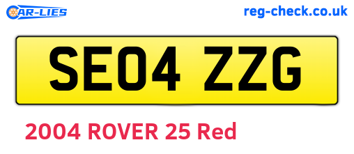 SE04ZZG are the vehicle registration plates.
