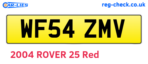 WF54ZMV are the vehicle registration plates.