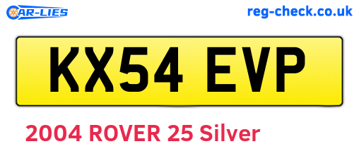 KX54EVP are the vehicle registration plates.
