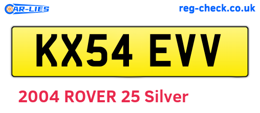 KX54EVV are the vehicle registration plates.