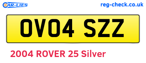 OV04SZZ are the vehicle registration plates.